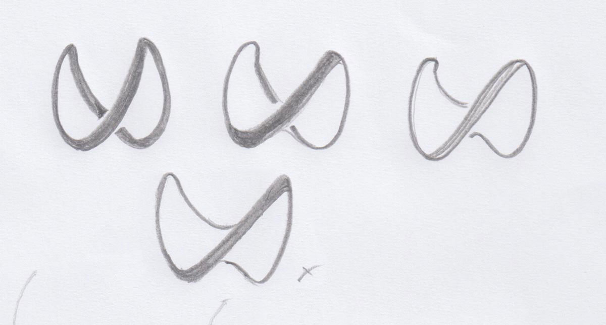 Die Bleistiftskizzen für das neue Logo der Schilddrüsenpraxis Josefstadt
